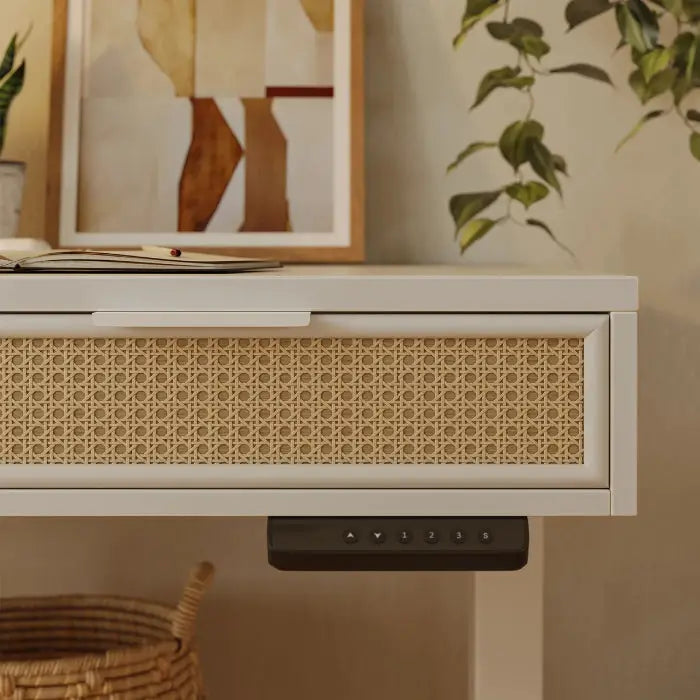 Rattan Soan Electric Standing Desk - 48’’ x 26’’ / White - Standing Desk