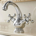 Chrome Brass Single Hole Dual Handle Classic Faucet - Chrome - Faucets