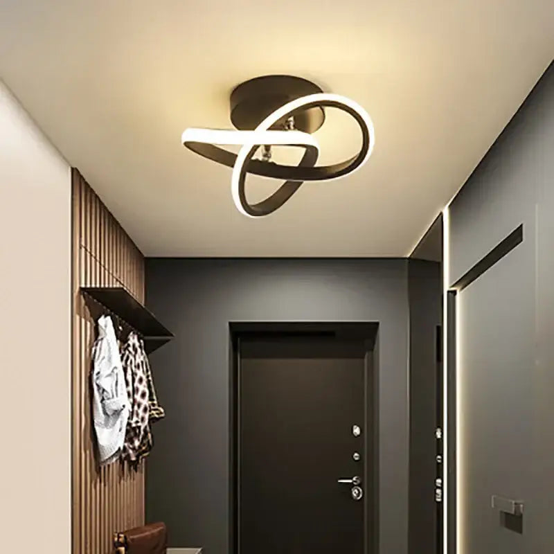 Circle Intercept Shape LED Modern Minimalist Ceiling Lights - Black / Changeable - Ceiling Lamp