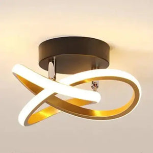 Circle Intercept Shape LED Modern Minimalist Ceiling Lights - Gold / Tricolor light - Ceiling Lamp