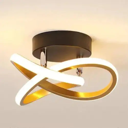 Circle Intercept Shape LED Modern Minimalist Ceiling Lights - Gold / Tricolor light - Ceiling Lamp