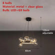 Clear Glass Bubble LED Chandelier Lamp - 8-Black-Clear / Warm White - Ceiling Light