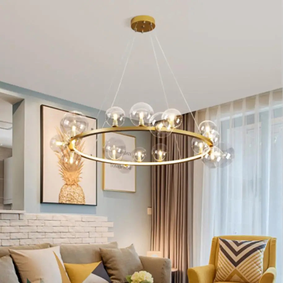 Clear Glass Bubble LED Chandelier Lamp - Ceiling Light