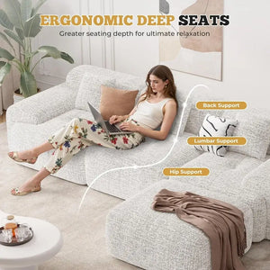 Cloud Haven Modular Chenille Sectional Sofa - United States / Beige - Sofa