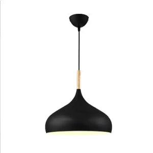 LED Colored Wooden Pendant Light Lamp - Black / Dia-24cm 1pcs / No Bulb - Pendant Lamp