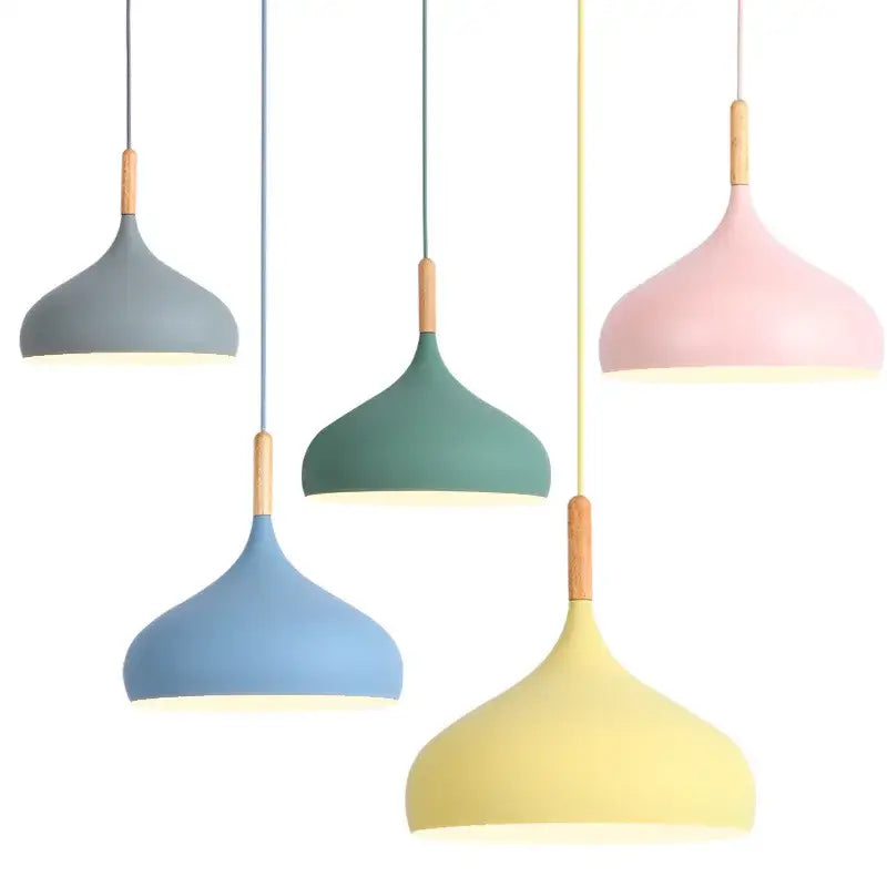 LED Colored Wooden Pendant Light Lamp - Pendant Lamp