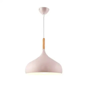 LED Colored Wooden Pendant Light Lamp - Pink / Dia-24cm 1pcs / No Bulb - Pendant Lamp