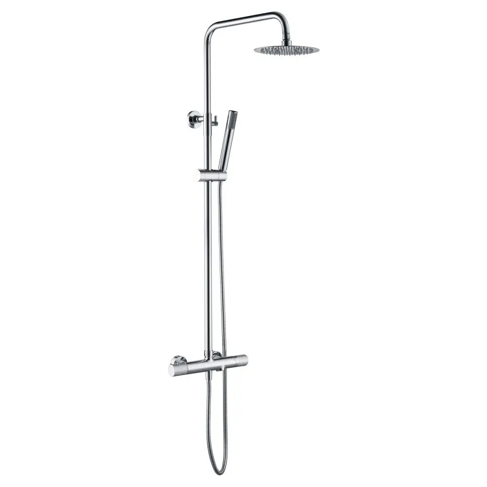Chrome thermostatic bathtub set with modern design faucet fixture