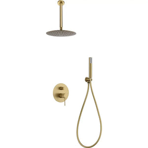 Brushed Gold Single Handle Recessed Shower Set, main product view