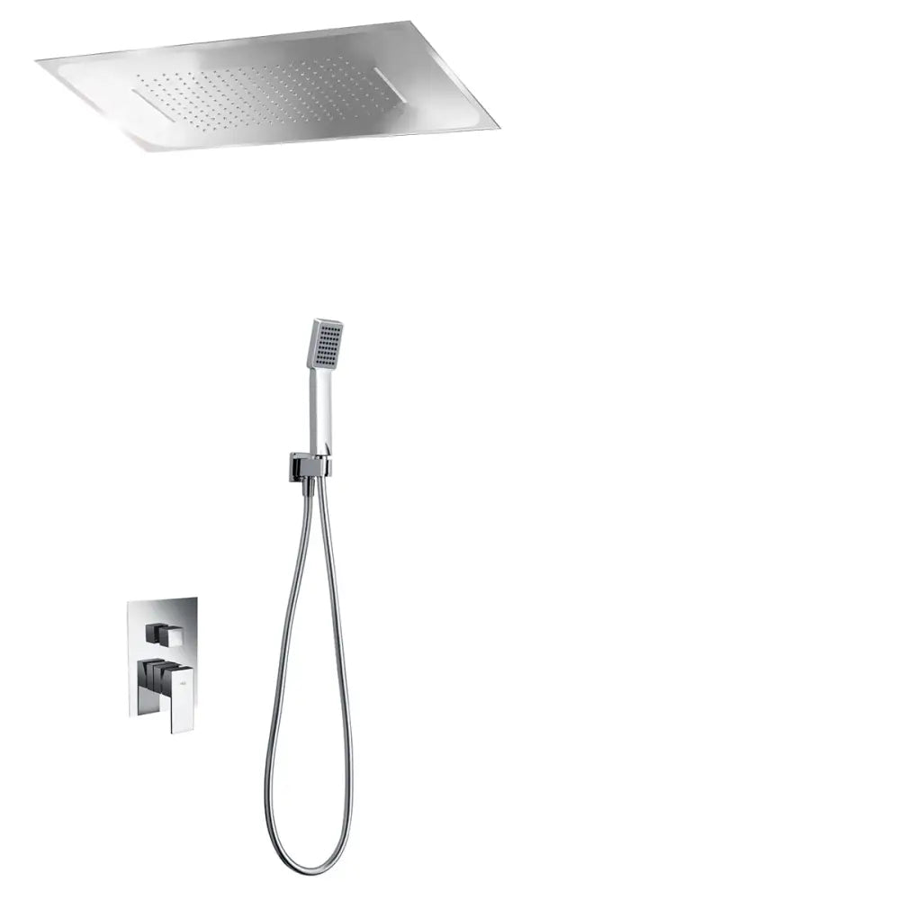Chrome single handle modern shower set with sleek contemporary design