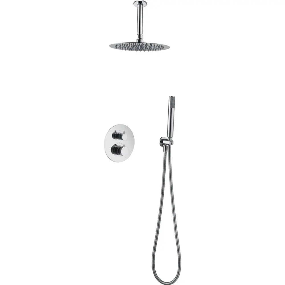 Chrome thermostatic shower set modern design built-in installation