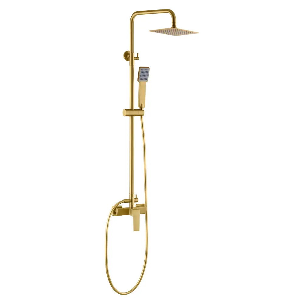 Brushed Gold Single Lever Shower Set Modern Design
