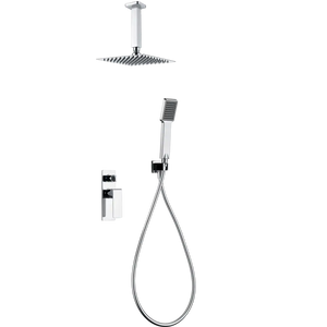 Chrome Single Handle Recessed Shower Set Modern Design, main product view