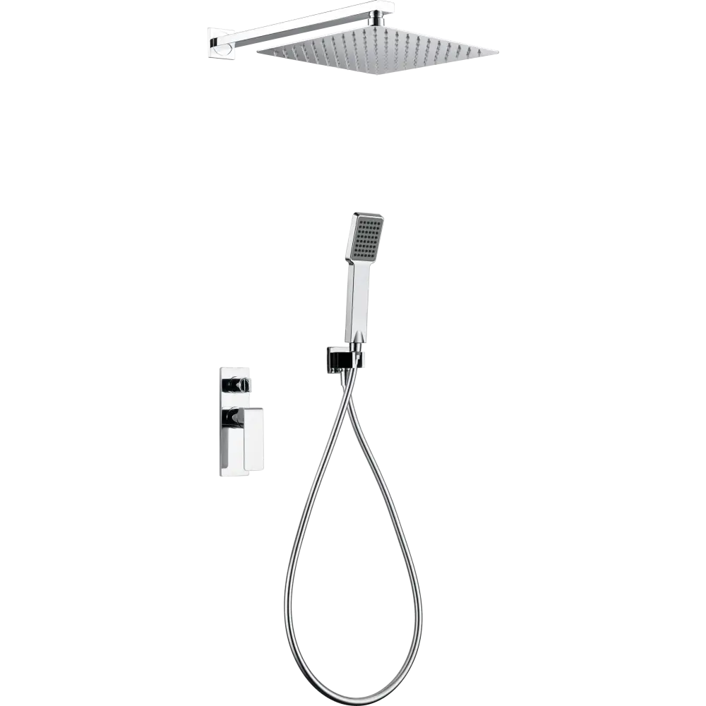 Chrome single lever built-in shower set Fiji on white background