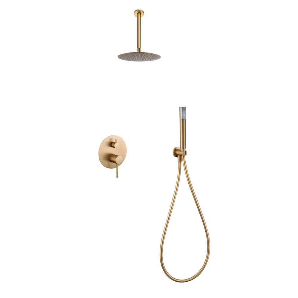 Conjunto Ducha Monomando Empotrado Tívoli Oro Cepillado