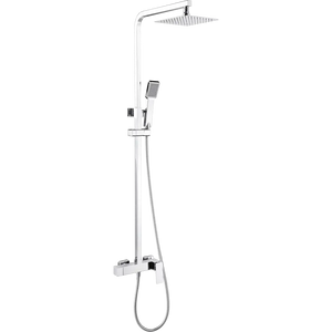 Chrome Single Handle Shower Set Modern Minimalist Design, main product view