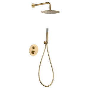 Brushed Gold Built-in Thermostatic Shower Set, main product view