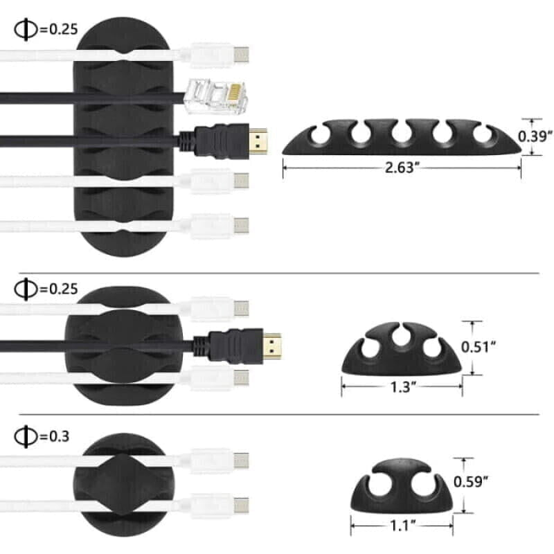 Cord Management Organizer Kit - Black - Cord Organizer