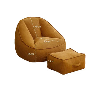 Corduroy Single Lightweight Ottoman Bean Bag Chair - Chair