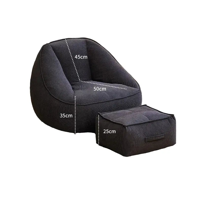 Corduroy Single Lightweight Ottoman Bean Bag Chair - Chair
