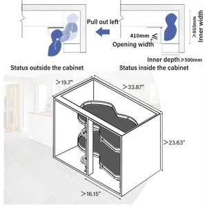 2 Tier Corner Pull Out Tray Storage Organize Cabinet - Kitchen Essentials