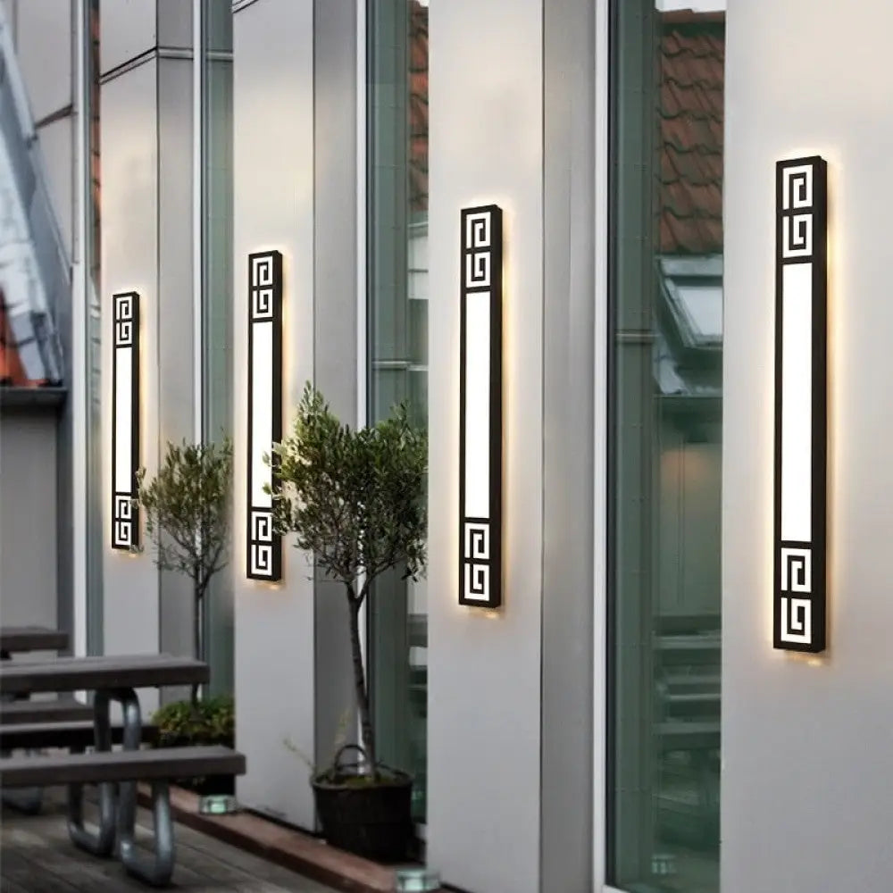 Creative Chinese Style Outdoor Waterproof Wall Lamp - B L50xW12cm / Warm White - Wall Lamp