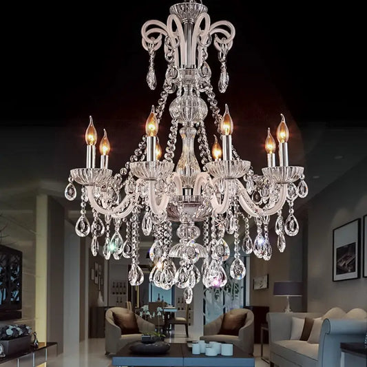 Crystal Modern Tear Ceiling Chandelier Lamp - 8 Arm Lights / Without Bulbs - Chandelier