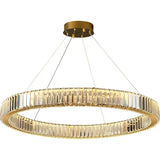Crystal Ring Large Chandelier Pendant Lamp - D100 39.37inch / Cold White / Gold body - Chandelier