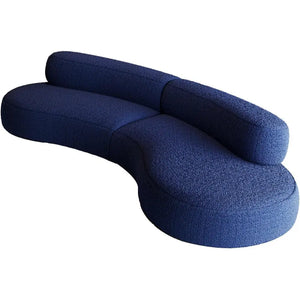 Curved Armless Vacuum Compressed Sectional Sofa - Blue - Compressed Sofa