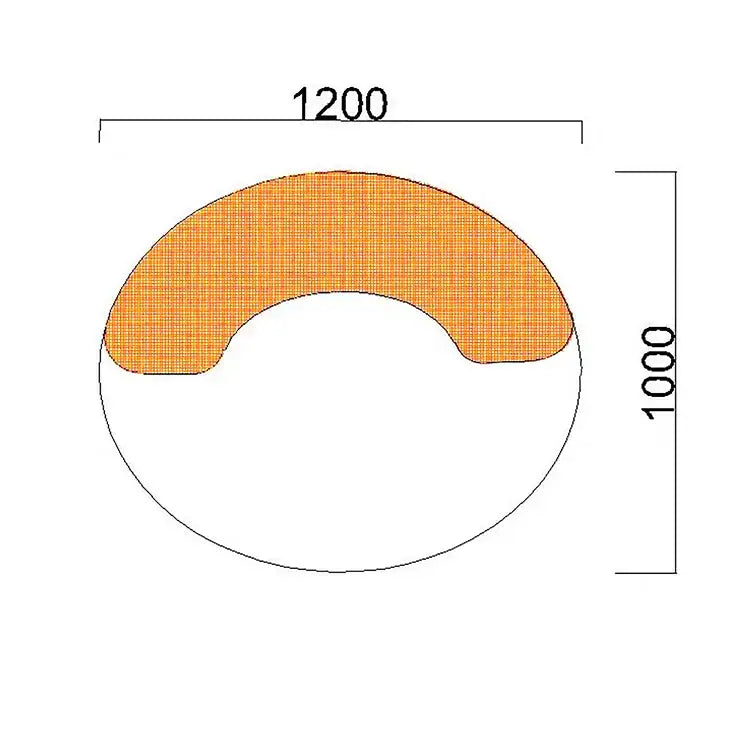 Curved Armless Vacuum Compressed Sectional Sofa - Blue - Compressed Sofa