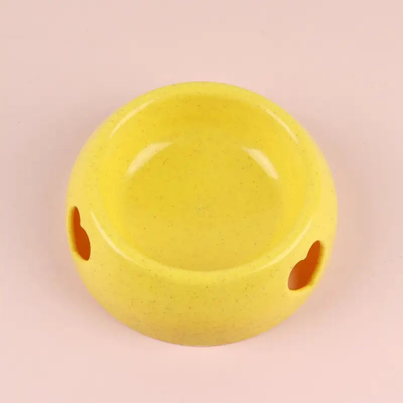 Cute Pet Food Bowl With Heart - Yellow / S13x17.5x5.8cm - Pet Food Bowl