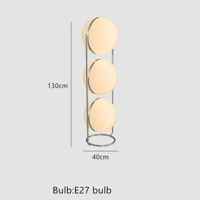 Double Triple Ball Floor Metal Light Lamp - Three Balls / Warm light - Lamp