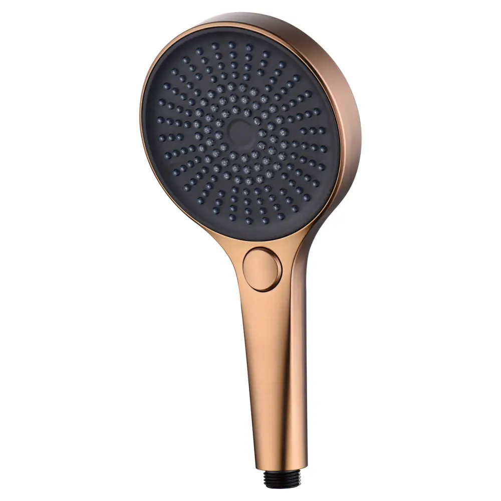 Brushed rose gold shower handle set with three-position luxury design