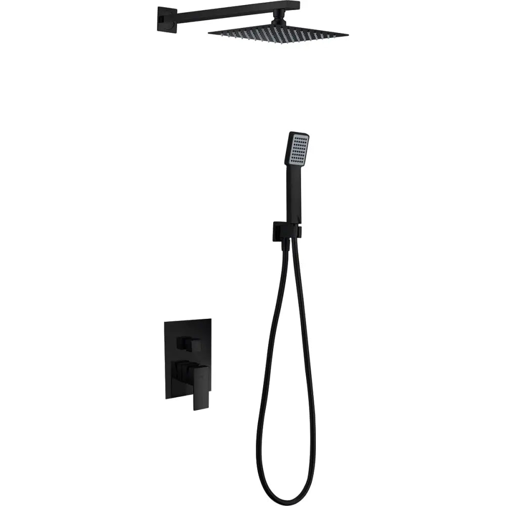 Conjunto De Ducha Empotrado Monomando Dubín Negro Mate