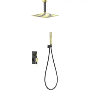 Black Gold Gloss Built-in Single Lever Shower Set, main product view