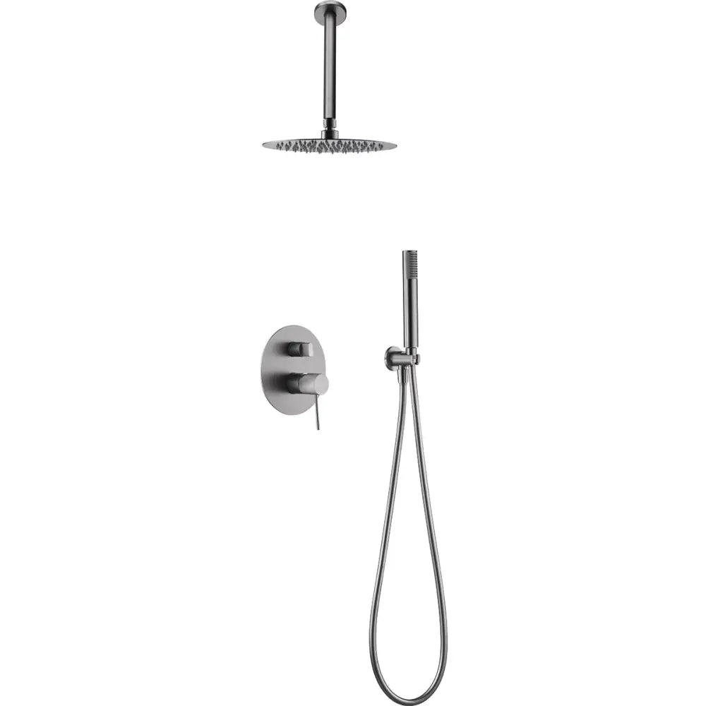 Brushed nickel single-lever built-in shower set with modern design