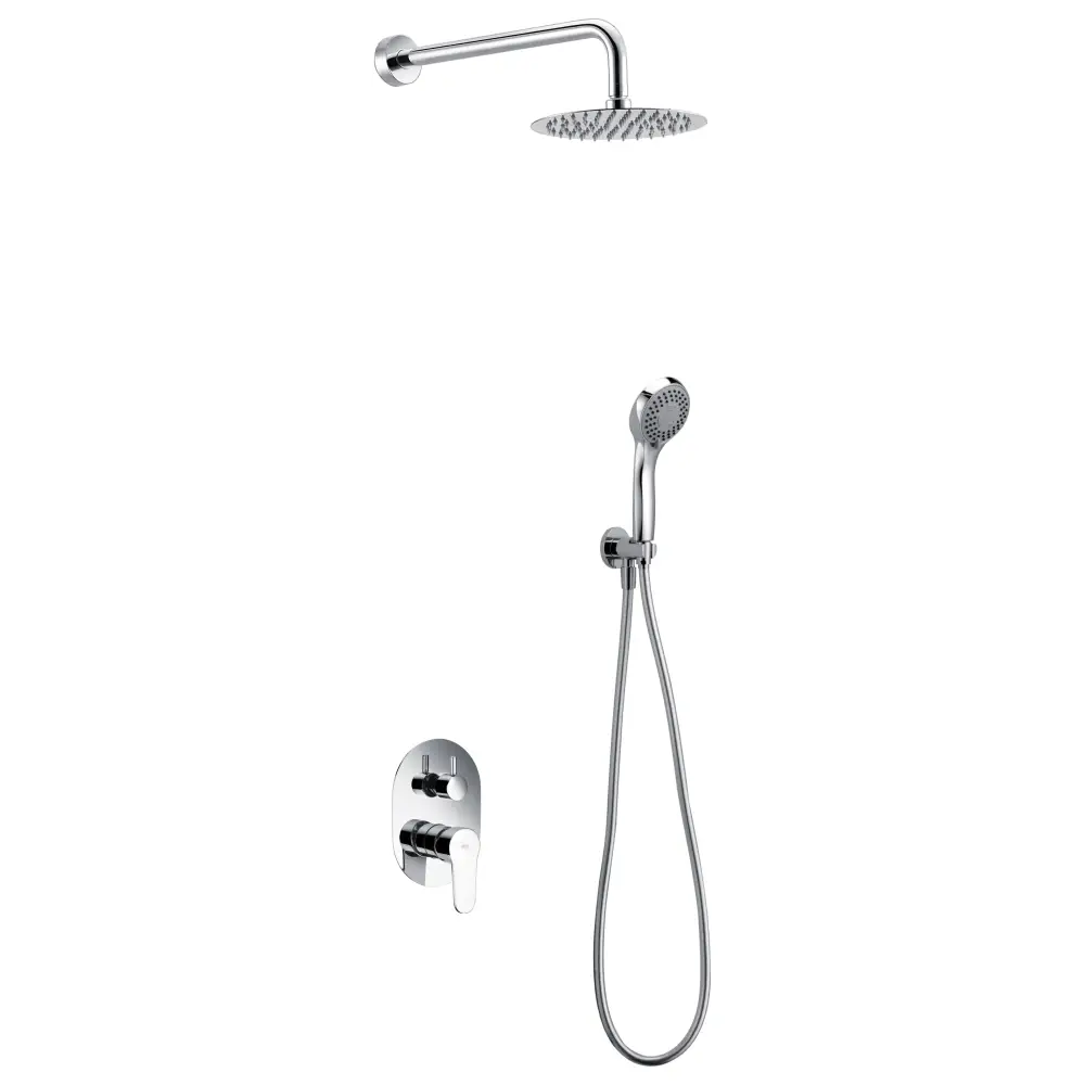 Chrome single lever modern shower set built-in design