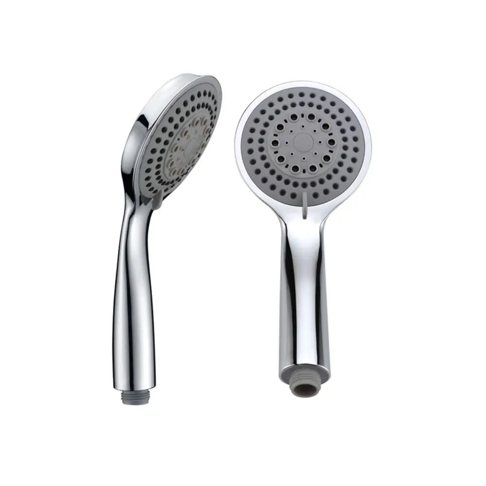 Houston chrome shower set with modern polished metal handles and fixtures