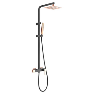 Black Rose Gold Single Handle Shower Set Modern Design, main product view