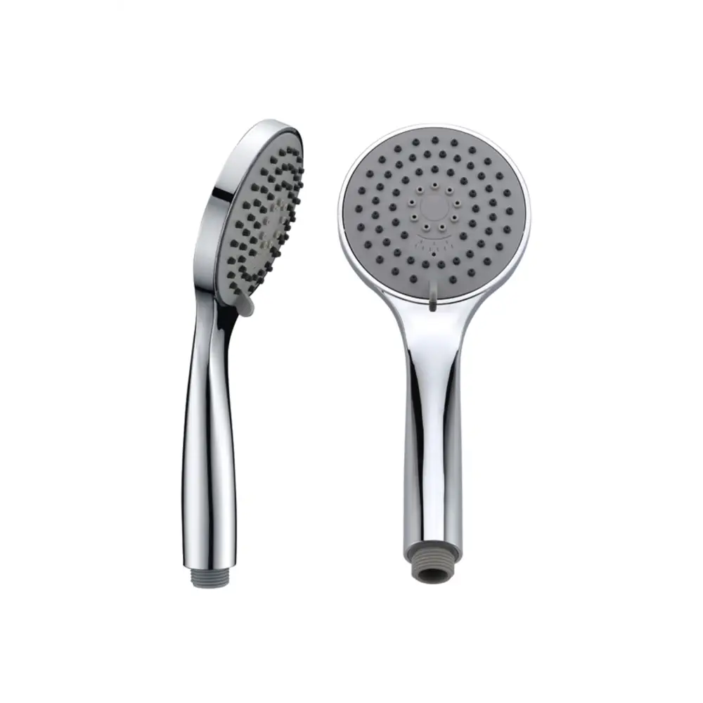 Chrome modern minimalist shower handle set with sleek design detail