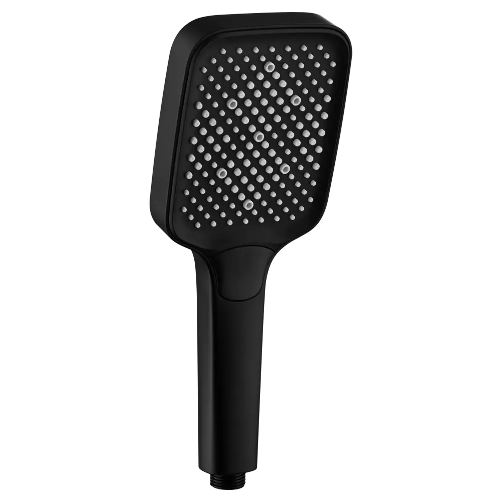 Matte black modern shower handle with sleek contemporary design details