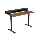 Electric Standing Desk with Double Drawer and Glass Top - Desk > Standing Desk