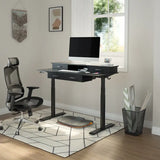 Electric Standing Desk with Drawer Made of Fabric Or Wood - Desk