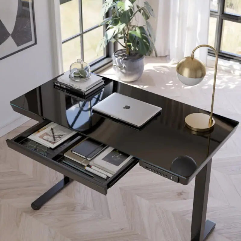 Elitras Tempered Writable Glass Standing Desk - Standing Desk
