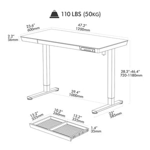 Elitras Tempered Writable Glass Standing Desk - Standing Desk