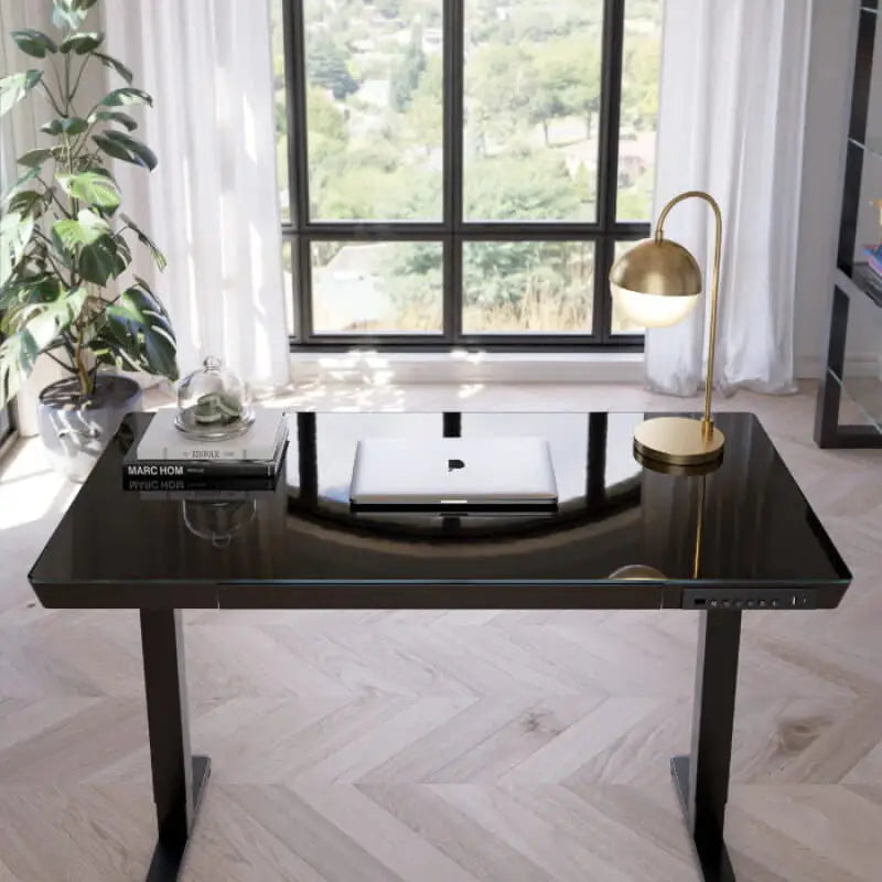 Elitras Tempered Writable Glass Standing Desk - Standing Desk