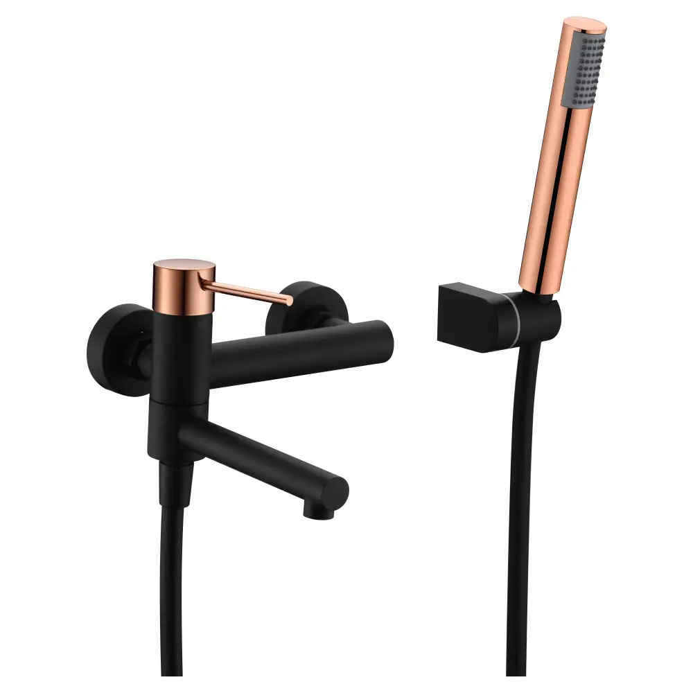 Faucet Bath/Shower Milos Black Rose Gold | IMEX - Shower Set