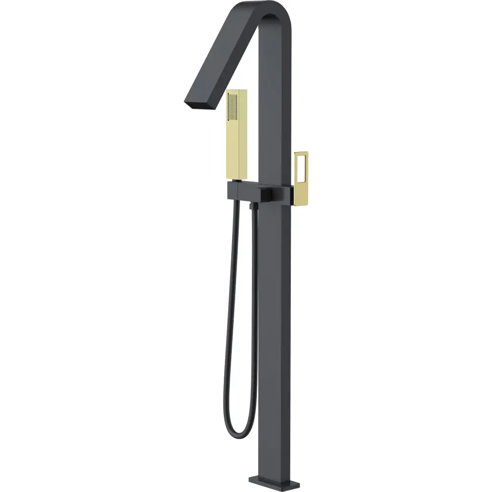 Faucet Bathtub Freestanding Sweden Black Gold Shiny | IMEX - Faucet