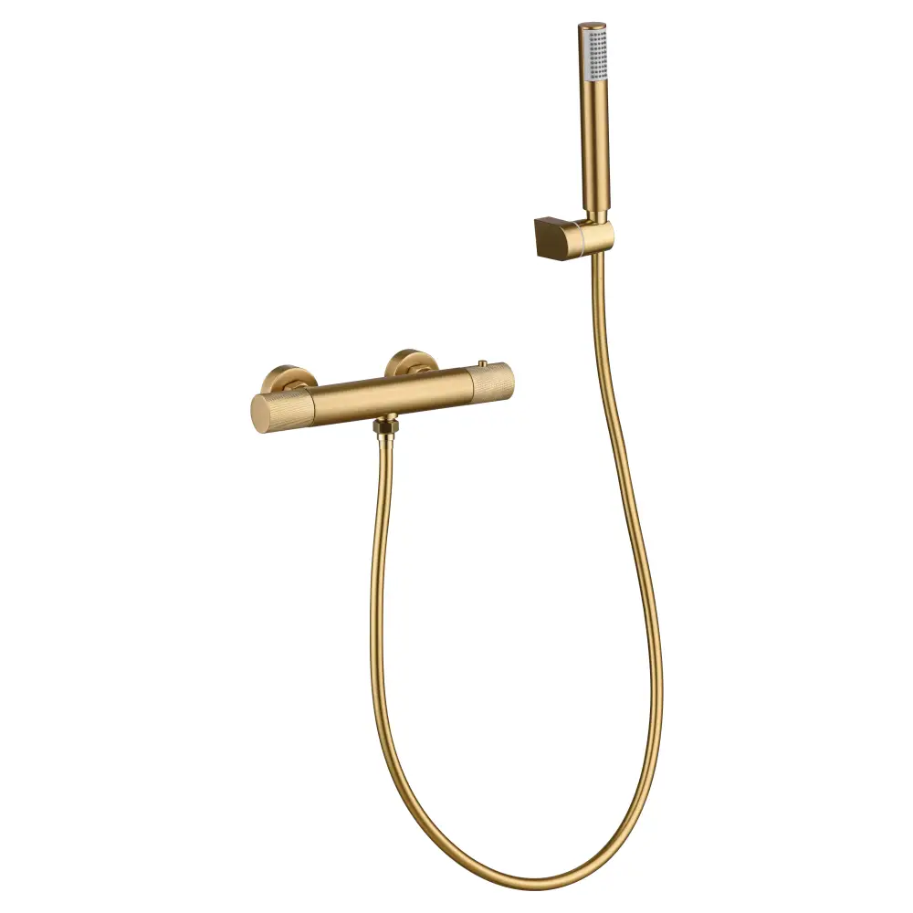 Faucet Shower Thermostatic Line Brushed Gold | IMEX - Shower Set
