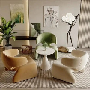 Flannel Curved Single Leisure Rest Chair - Chair